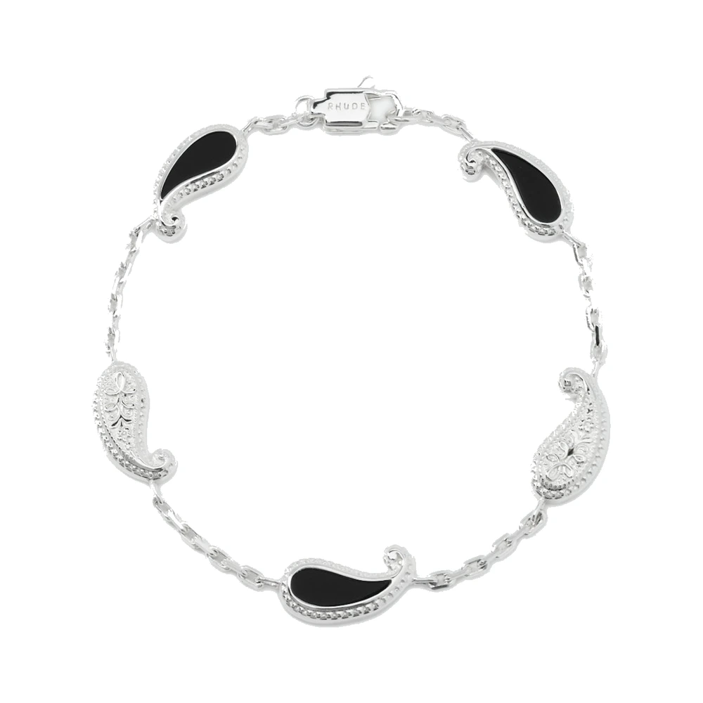 Rhude You Bracelet — Silver/Onyx .925 Silver / Onyx