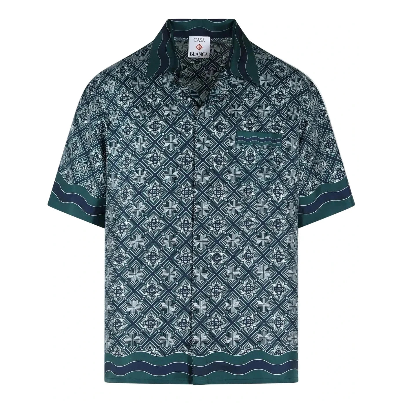 Casablanca à monogramme imprimé Chemise à manches courtes Vert