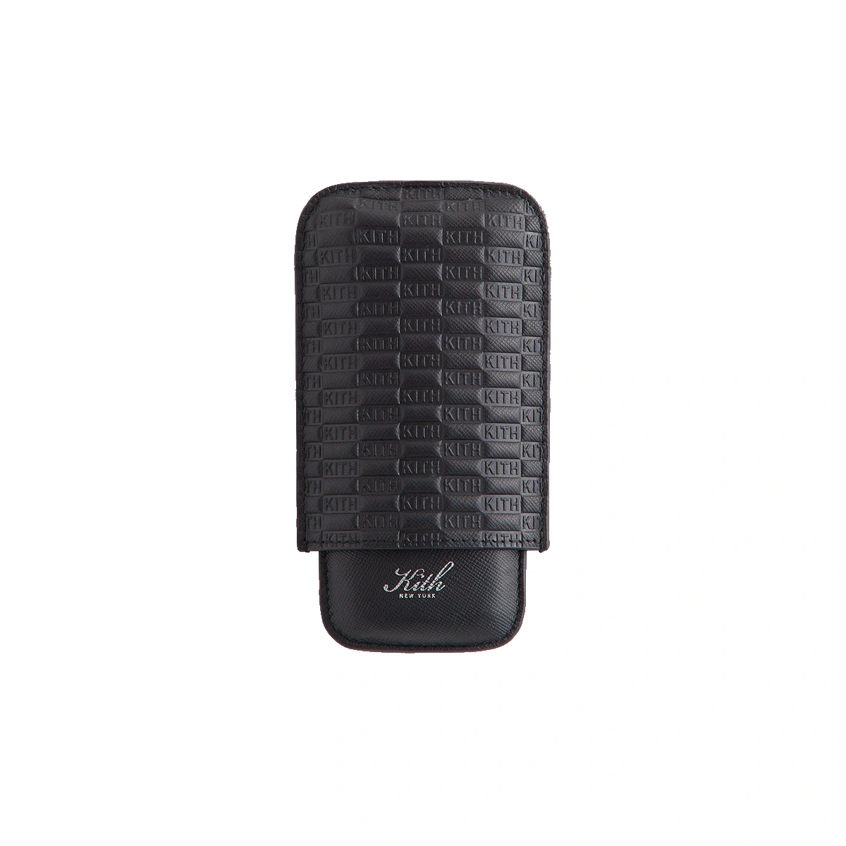 Kith Monogram Saffiano Leather Cigar Case Black