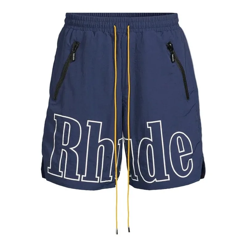 Rhude Nylon Logo Shorts Navy