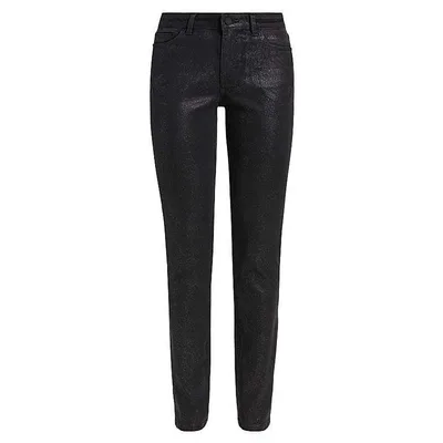 Purple Brand Glitter Mid-Rise Skinny Jeans Black