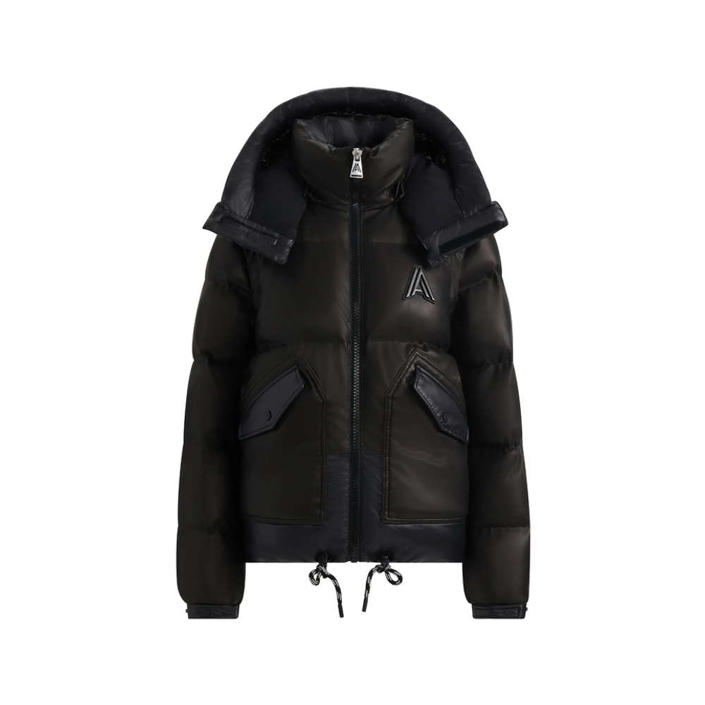 Alpenhaus Megeve-RE Unisex 2-in-1 Relaxed Fit Puffer Jacket Vegan Leather Black