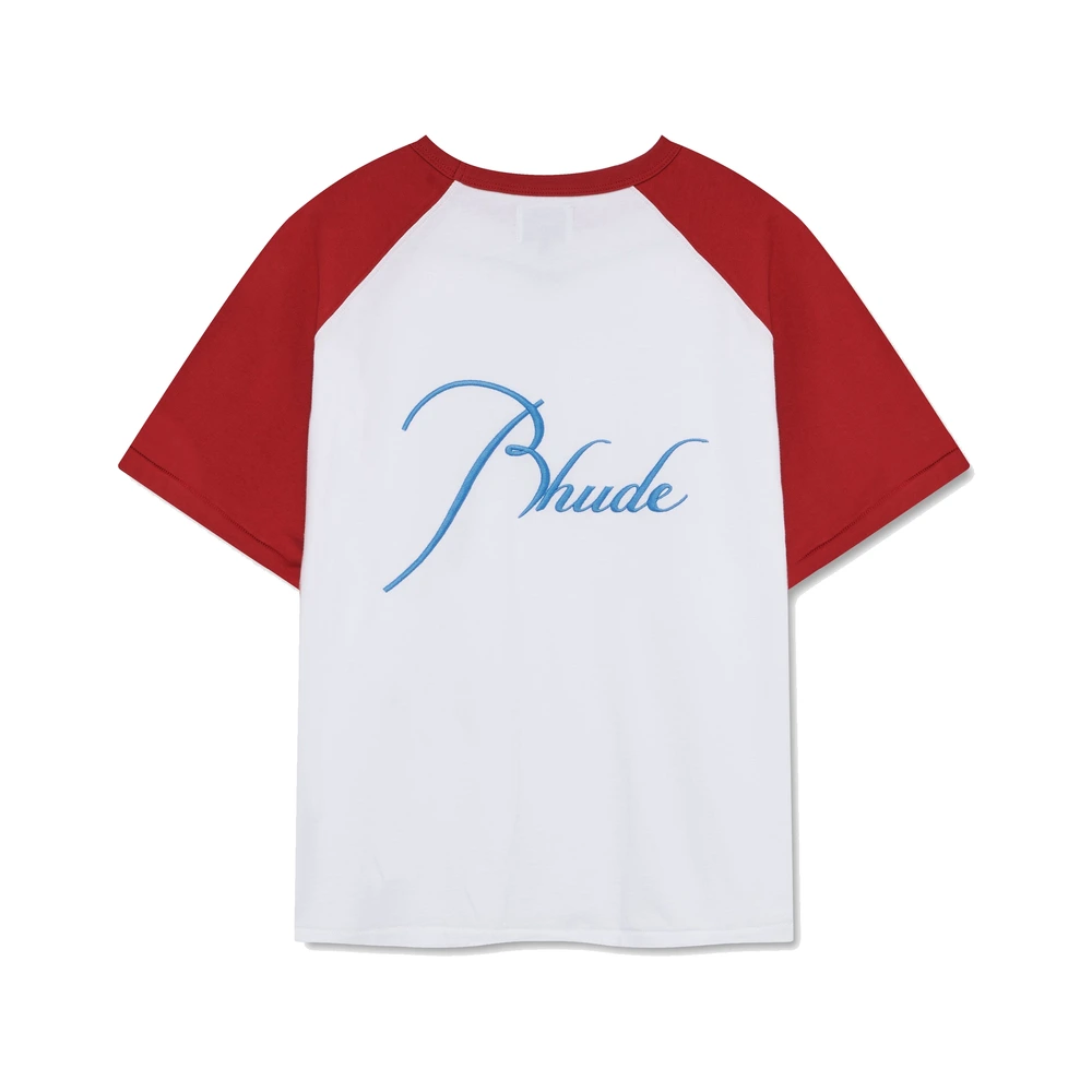 Rhude Classique Raglan Tee Riviera Red / Sky Blue