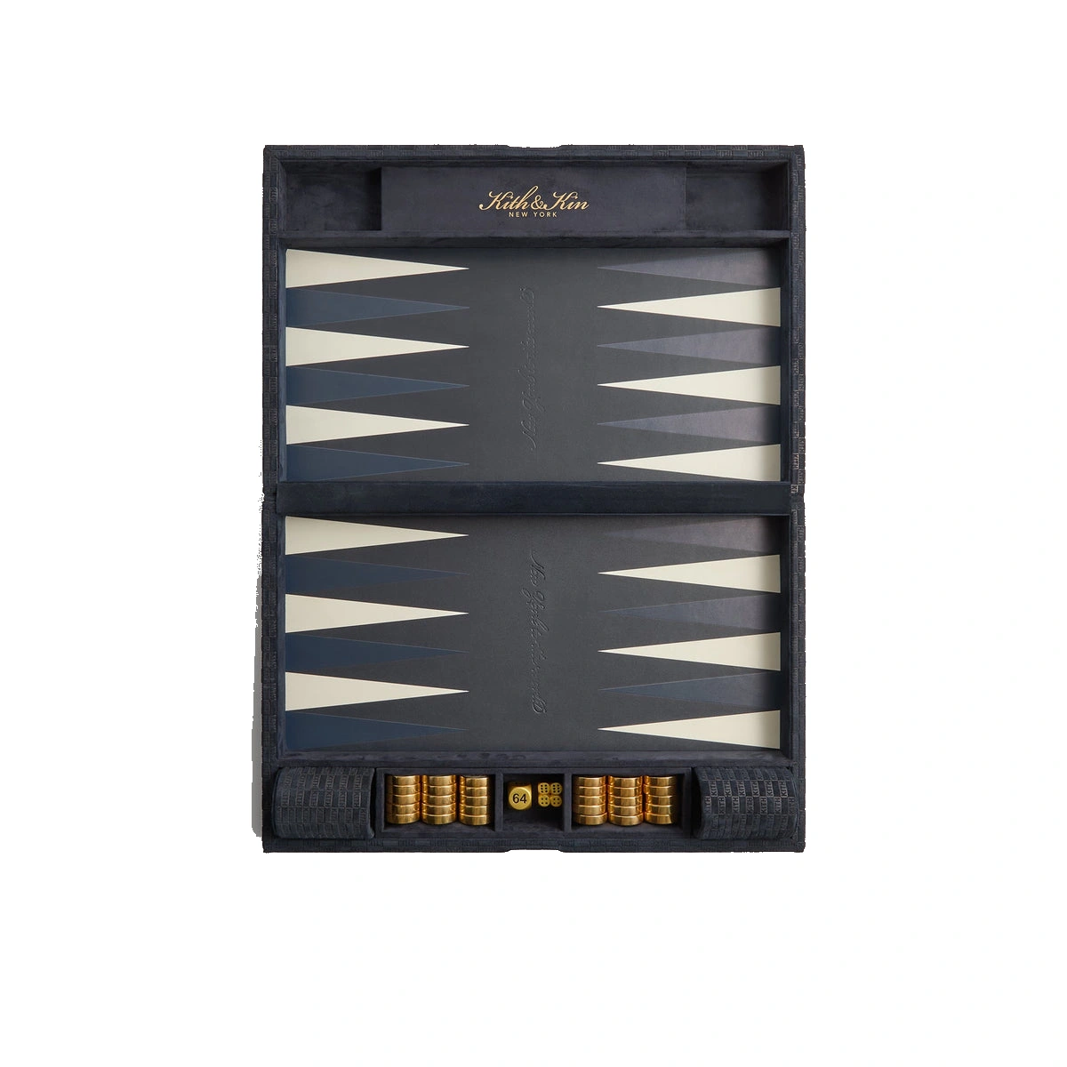 Kith Monogram Debossed Suede Backgammon Set Ink