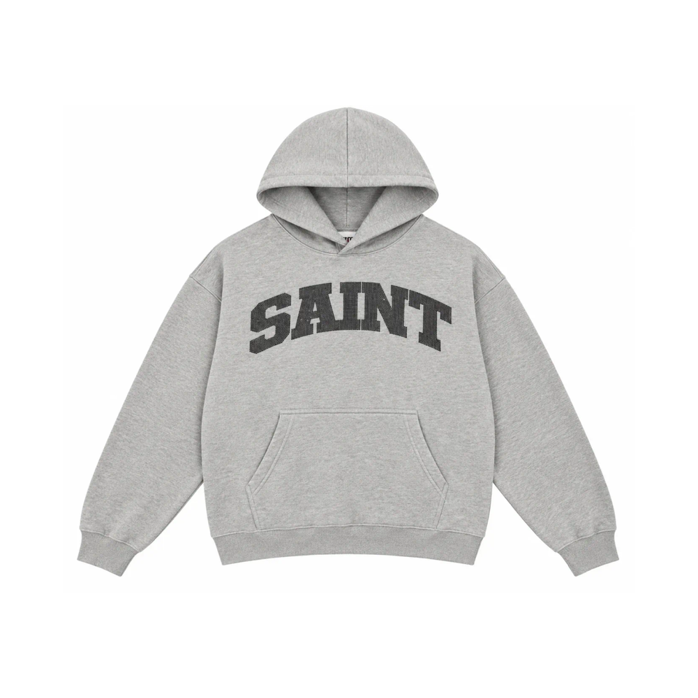 Saint Heavyweight Brushed Hoodie Storm Grey
