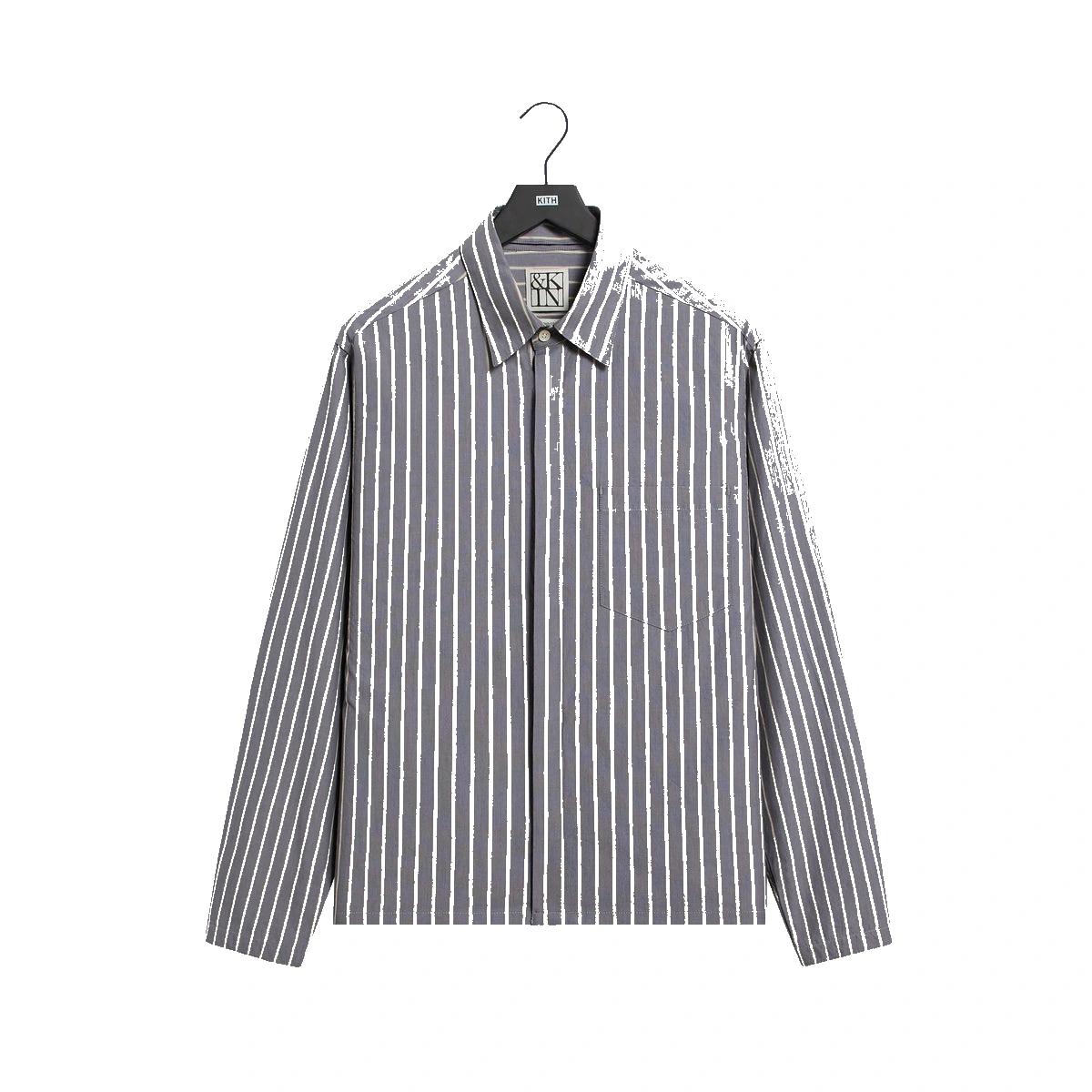 &Kin Striped Poplin Nico Shirt Chasm