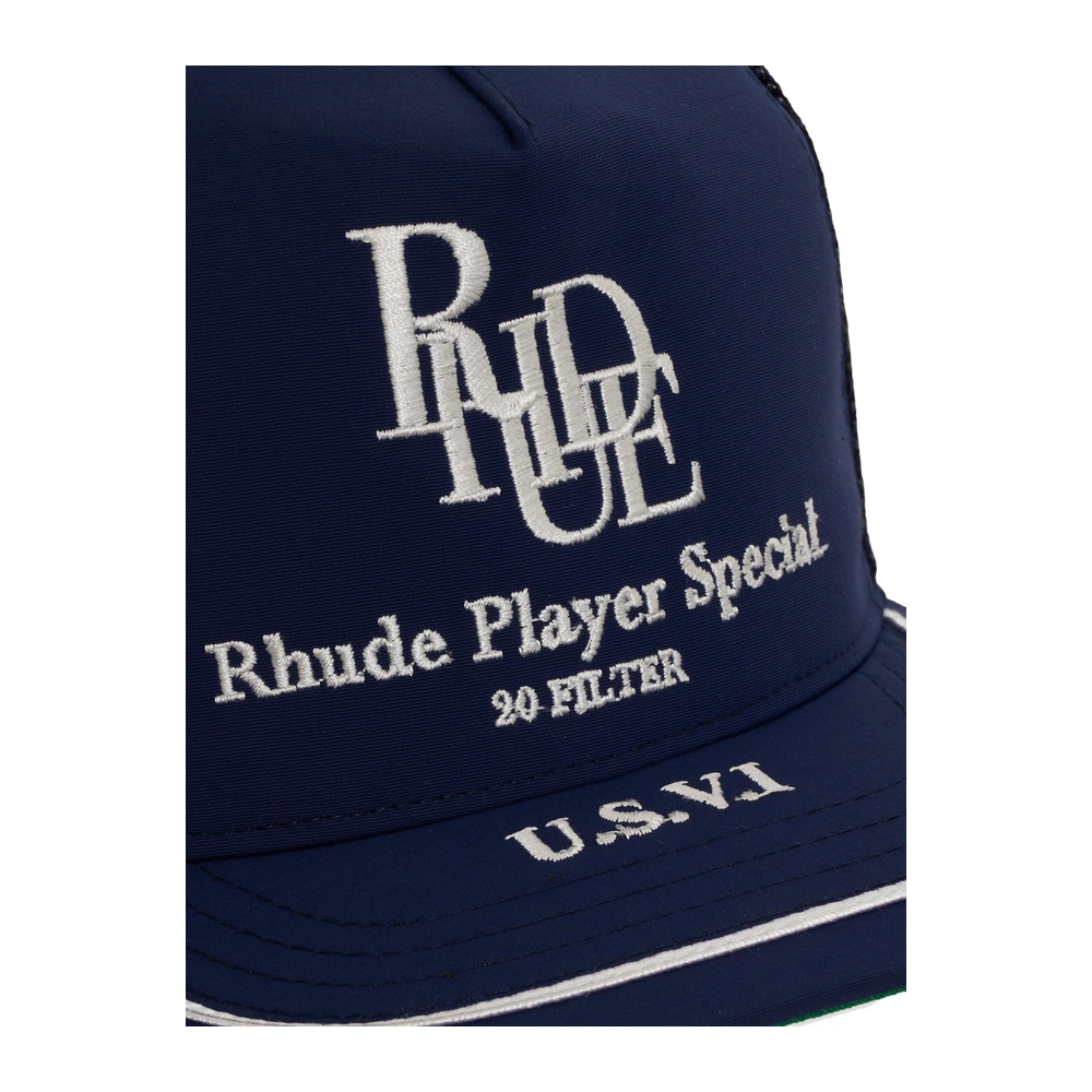 Rhude Player Special Trucker Hat Navy / White