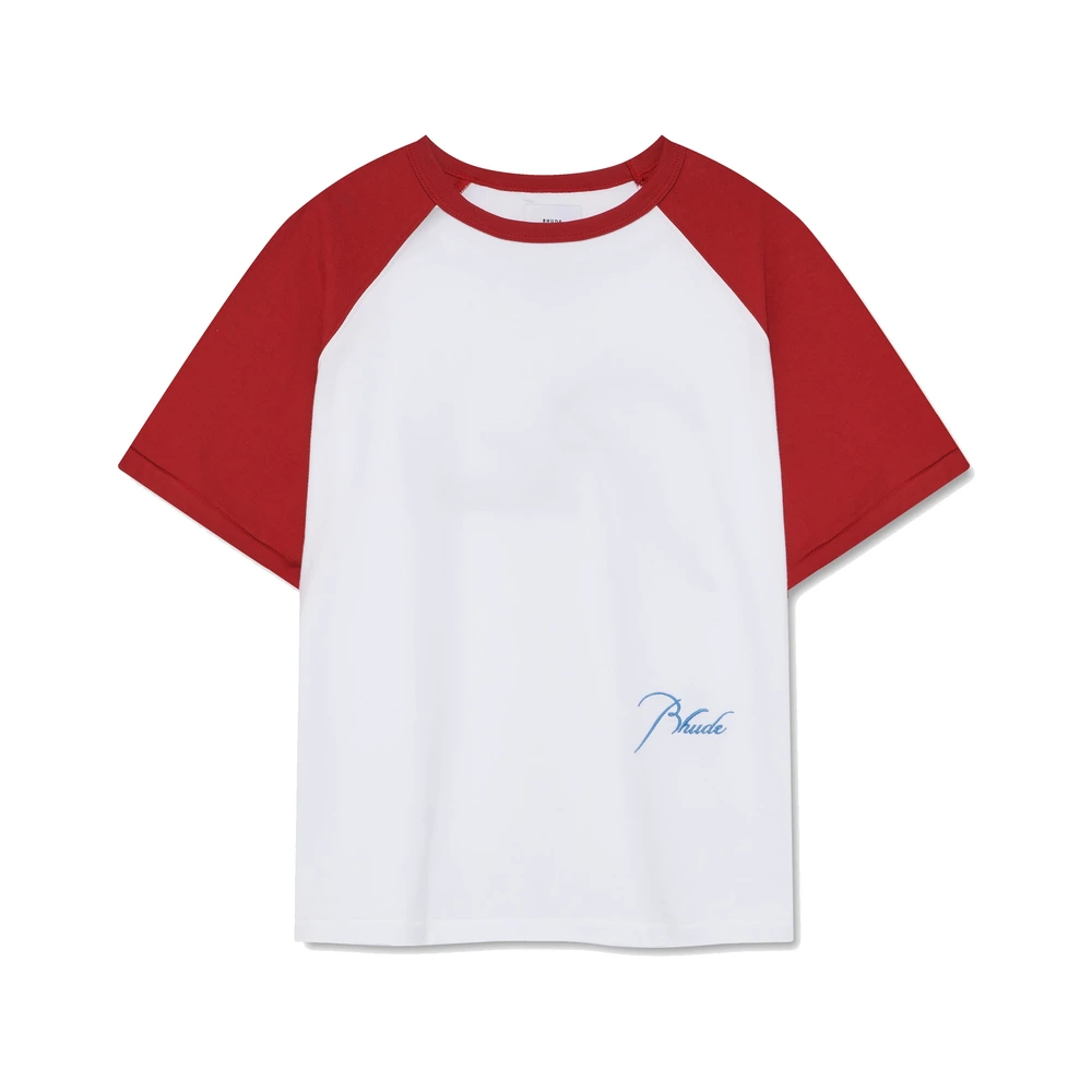 Rhude Classique Raglan Tee Riviera Red / Sky Blue