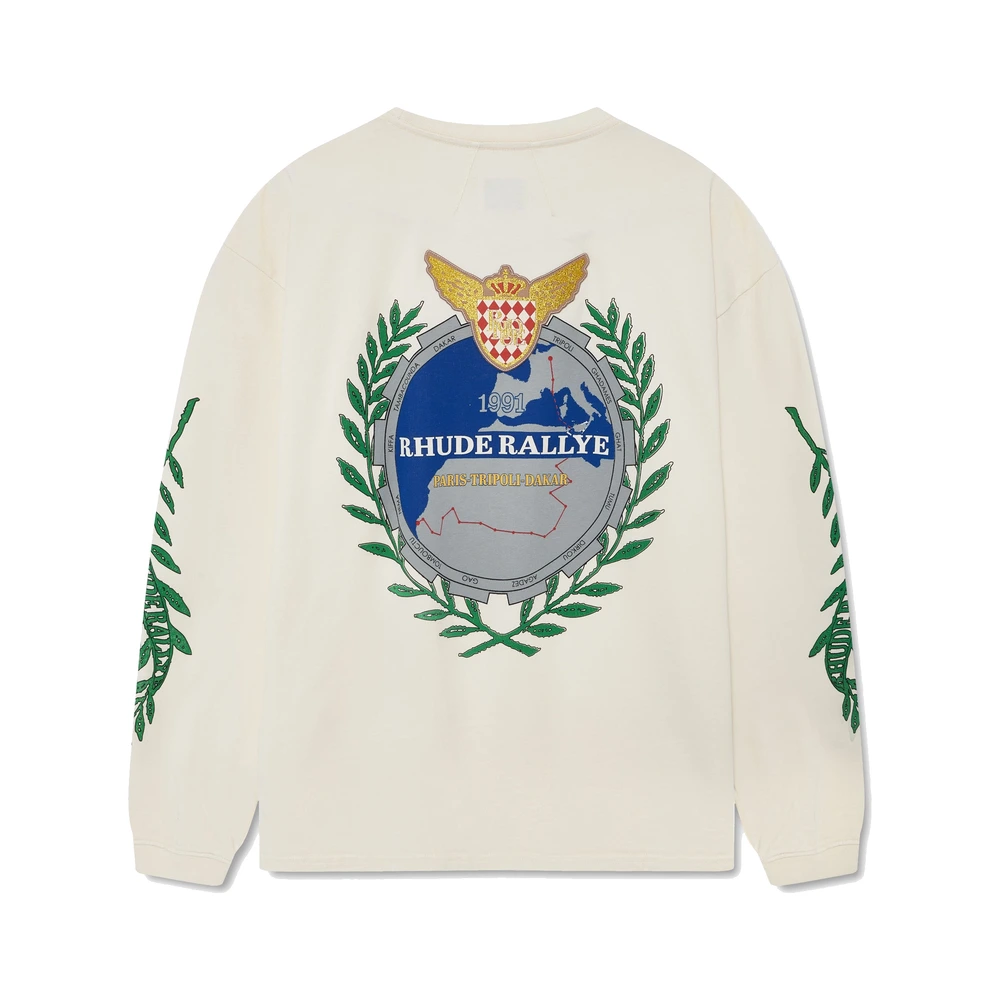 Rhude Tripoli Wreath LS Tee Vintage White / Green / Blue