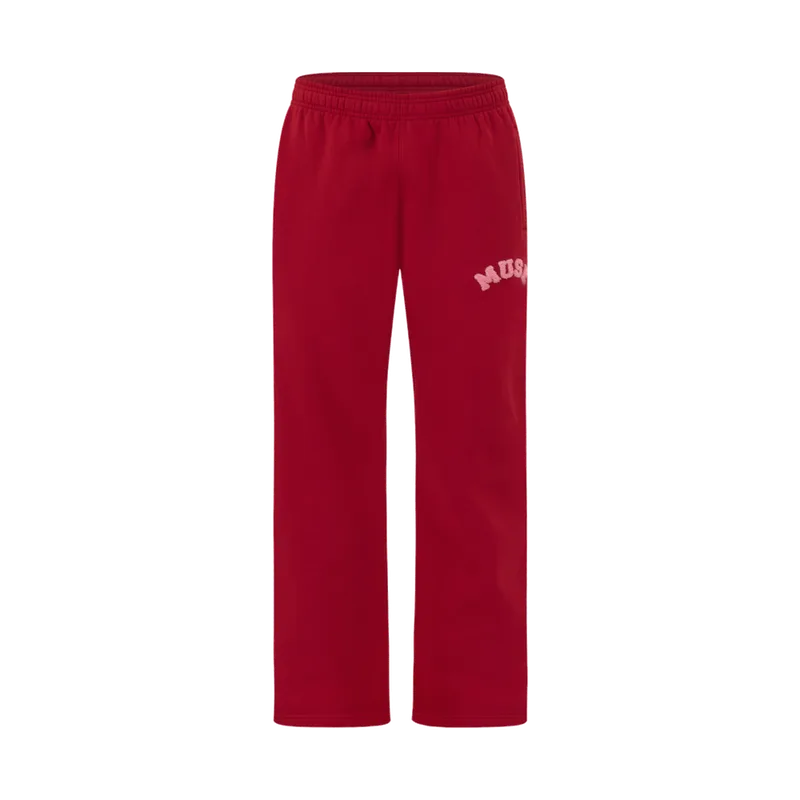 CBM Heavyweight Chenille Straight Joggers Cherry