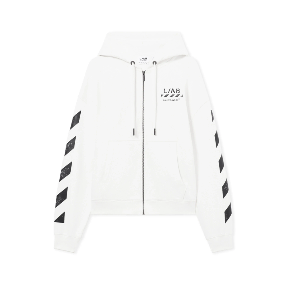 Off-White L/AB Core Diagonal Zip Hoodie