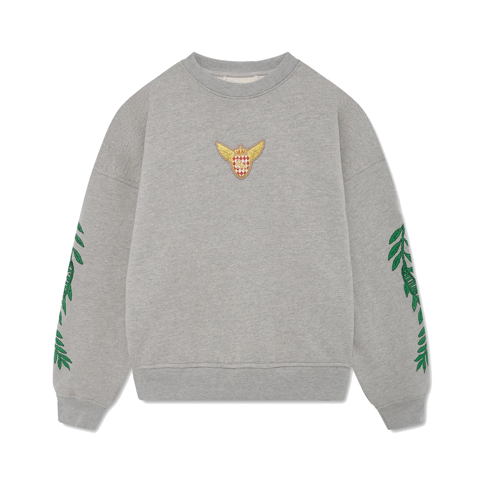 Rhude Tripoli Wreath Crewneck Heather Grey / Green / Blue