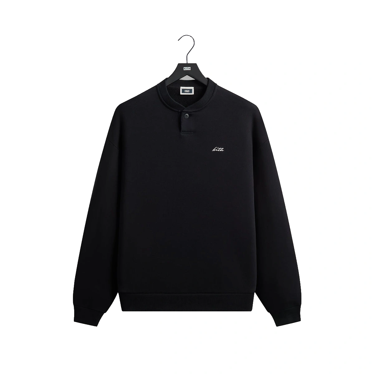 Kith Heavy Loop Henley Nelson Pullover Black