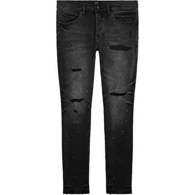 Purple Brand P001 Reflective Paint Skinny Jeans Black