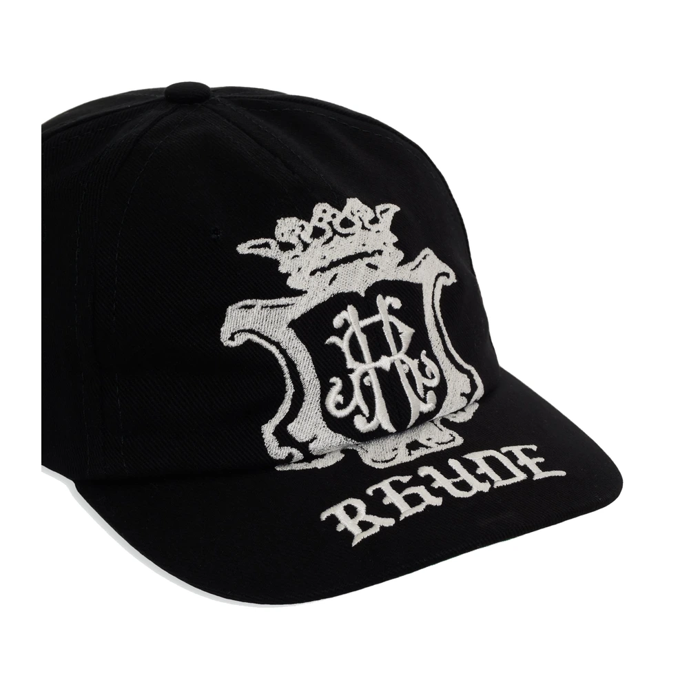 Rhude Grand Cru Crest Curved Brim Hat Black / White