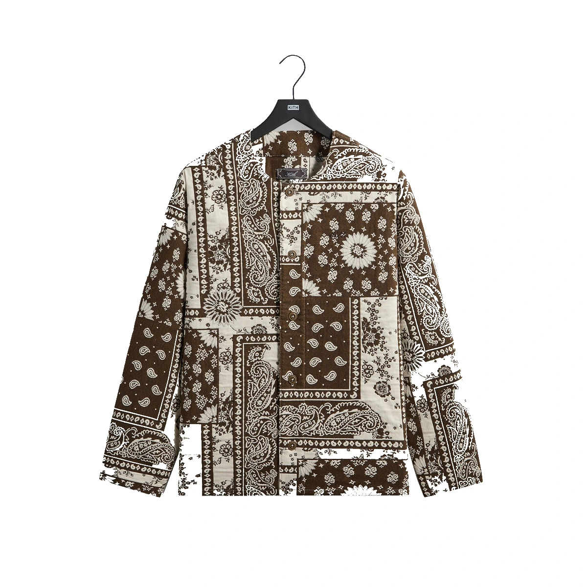 Kith Bandana Jacquard Long Sleeve Willis Shirt Coffee