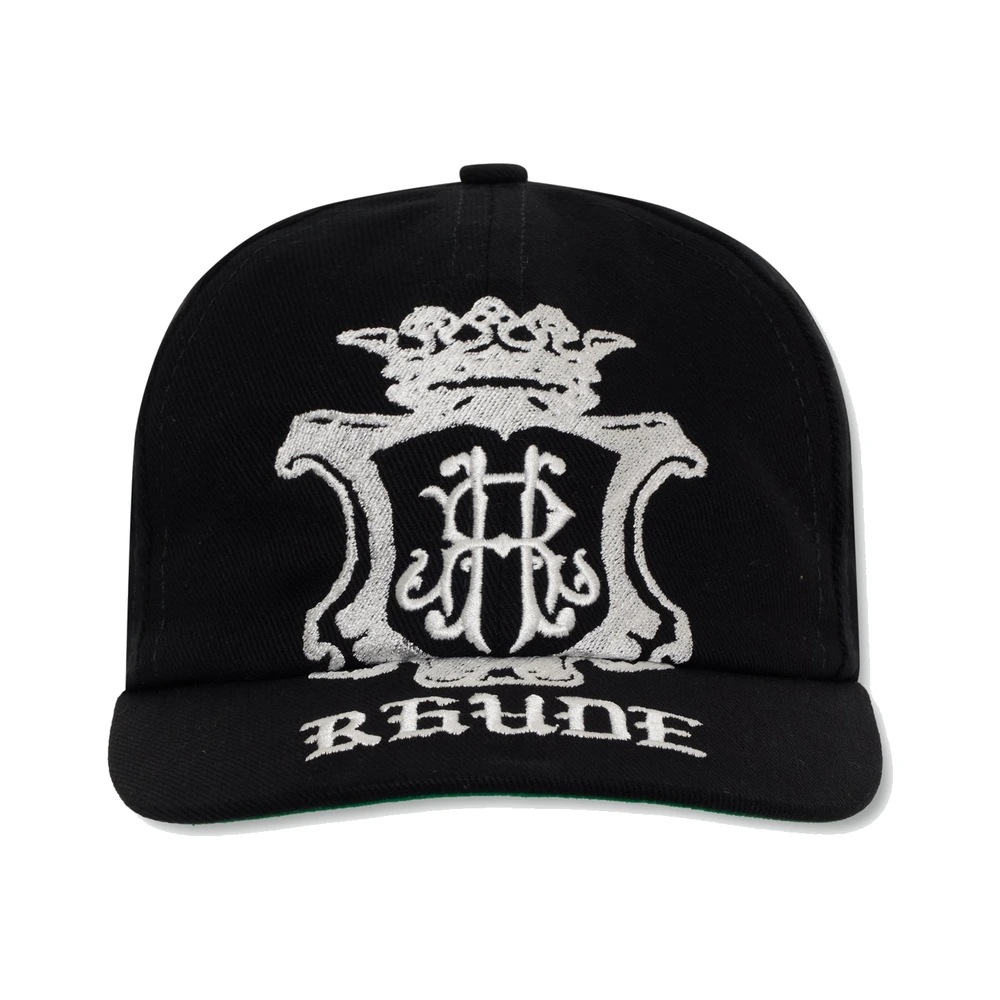 Rhude Grand Cru Crest Curved Brim Hat Black / White