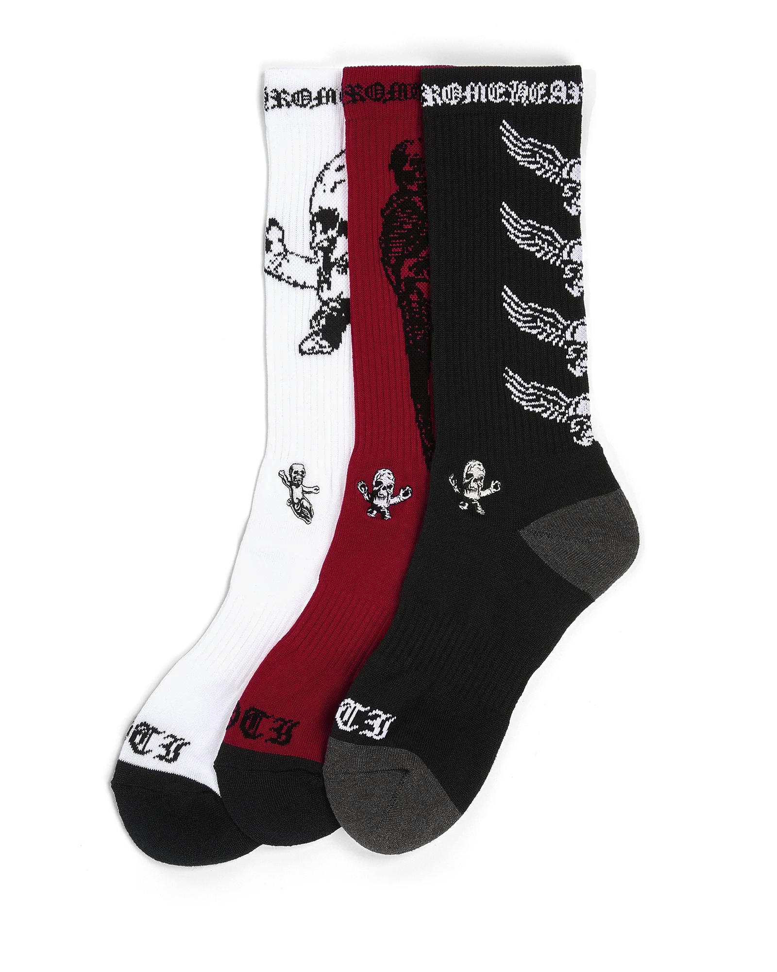 Chrome Hearts Foti Socks Black White Red