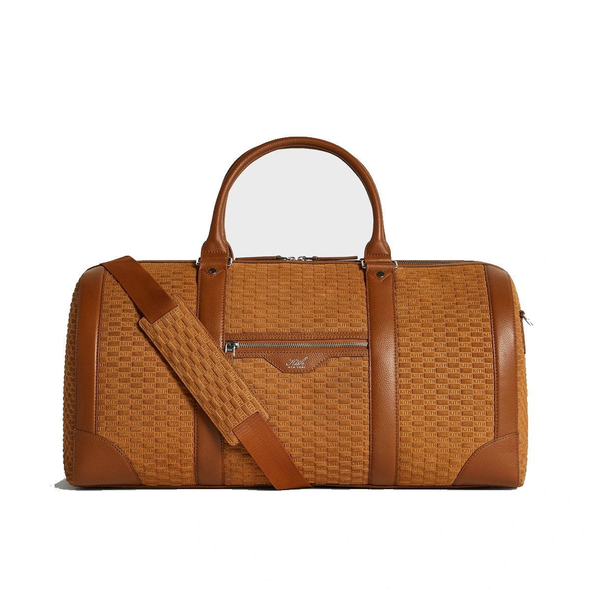Kith Monogram Suede Traveler K55 Duffle Bag Argil