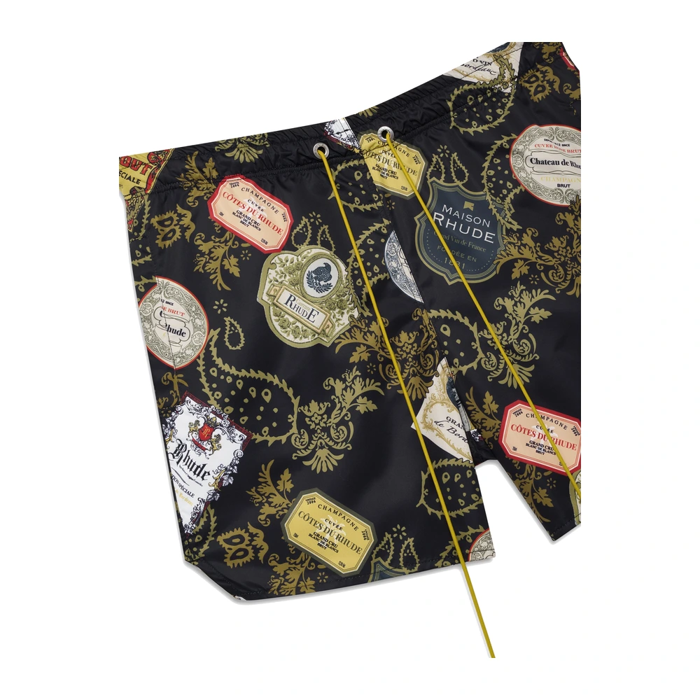 Rhude Vin Bandana Print Swim Shorts Black / Multi