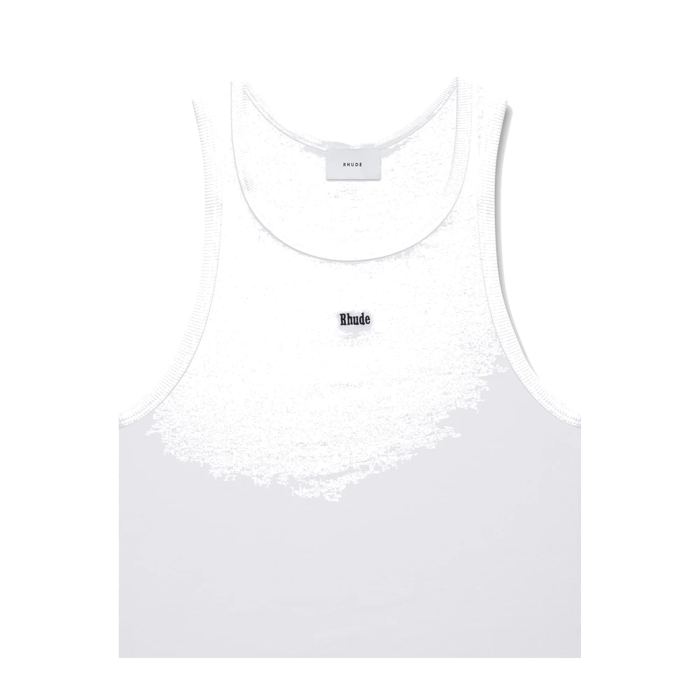 Rhude Logo Ribbed Tank Top White