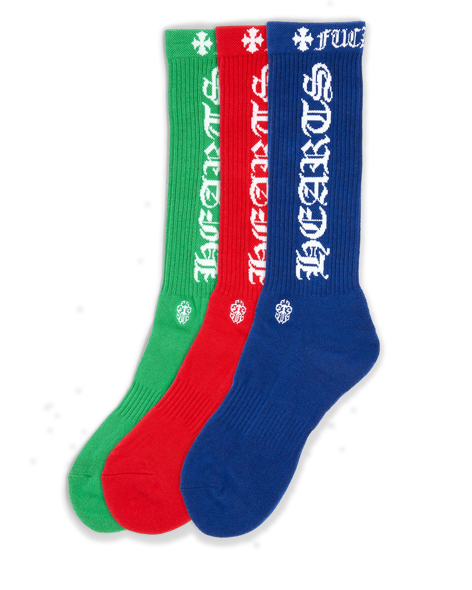 Chrome Hearts CH Logo Socks Blue Red Green