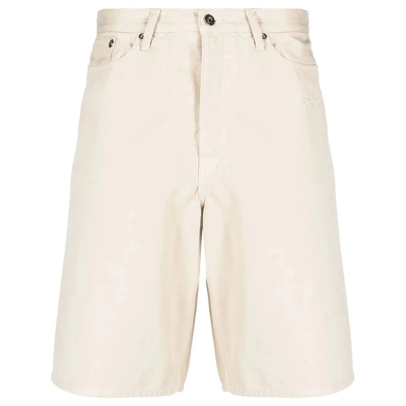 Off-White Wave Off Canvas Shorts Beige