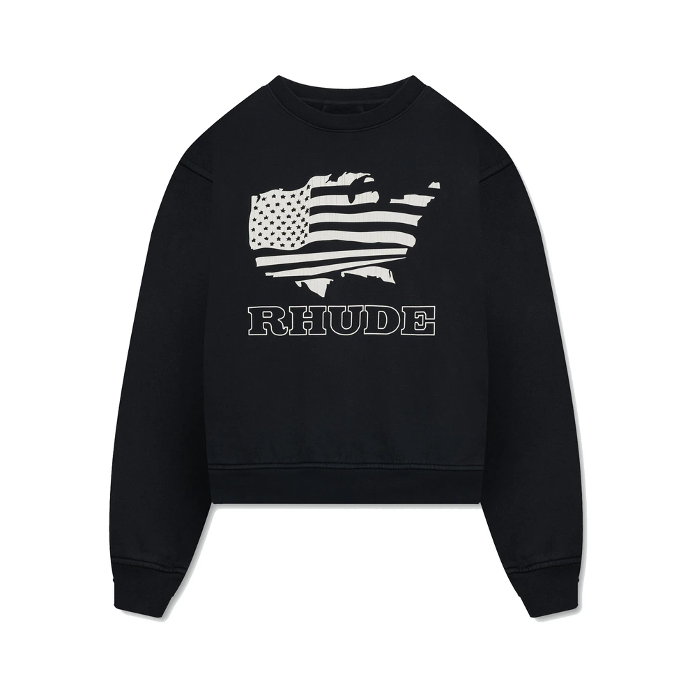 Rhude Banner Crewneck Vintage Black