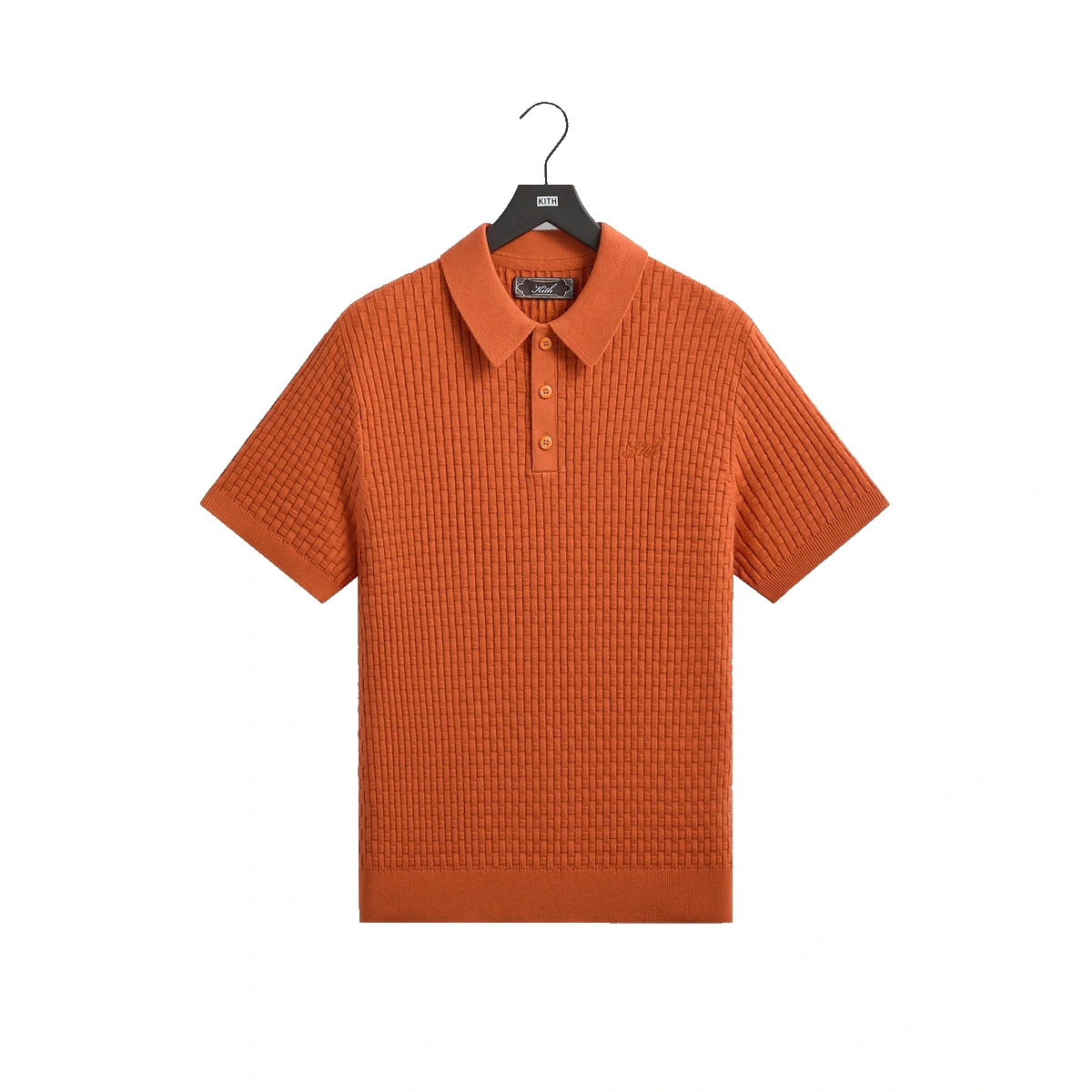 Kith Basket Weave Tilden Polo Clementine