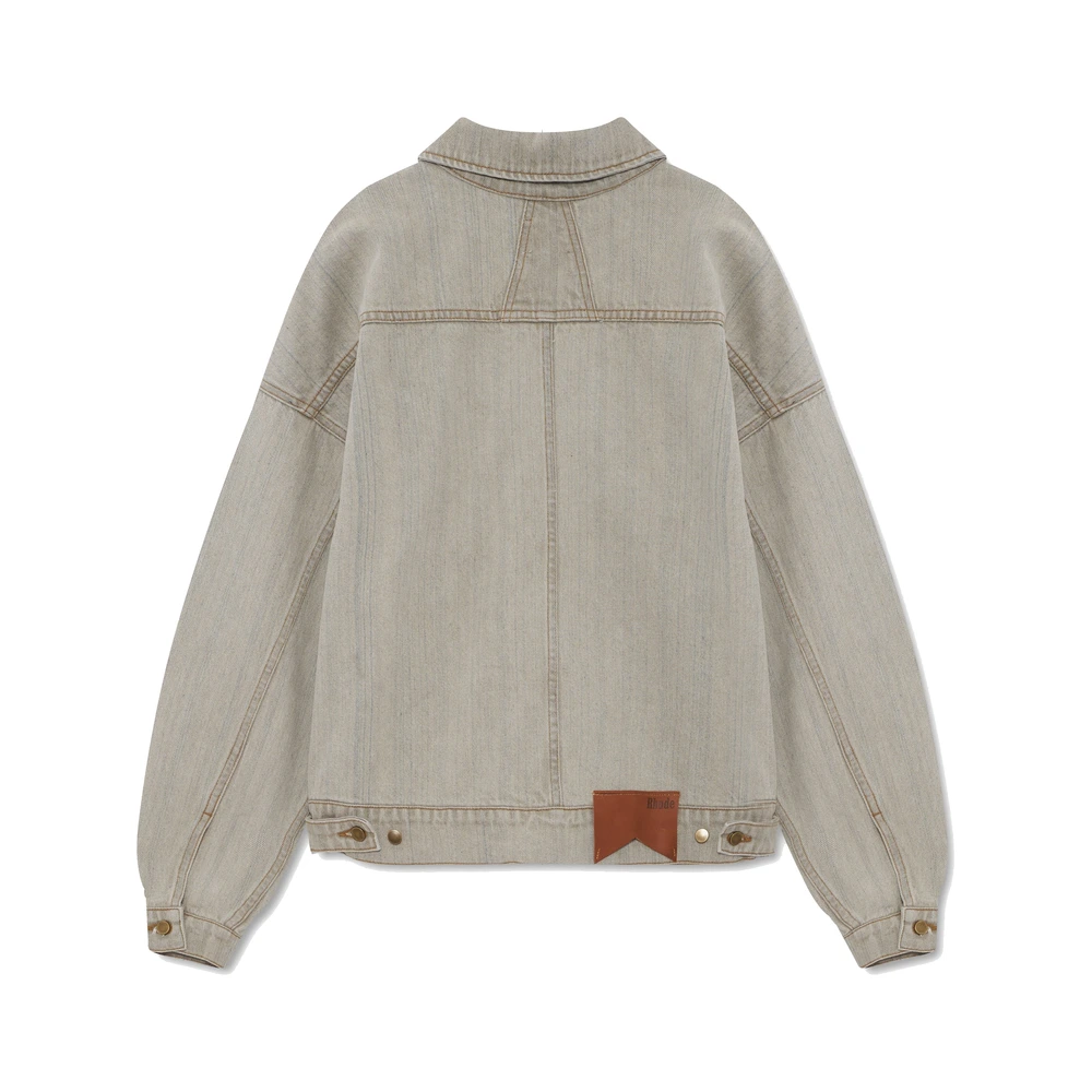 Rhude Drop-Neck Denim Trucker Jacket Liberty Grey