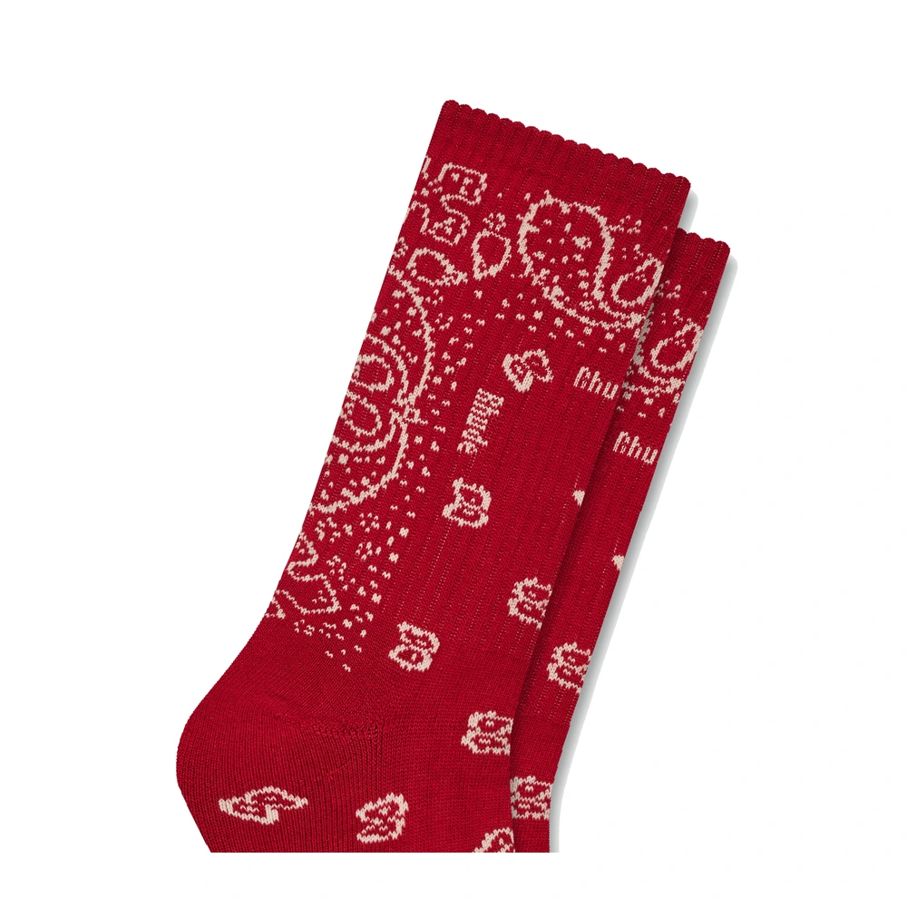 Rhude Bandana Sock Red / White