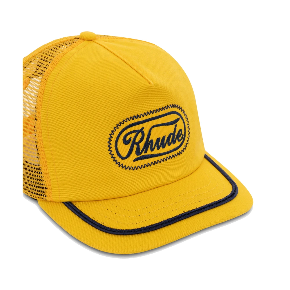 Rhude Patch Trucker Hat Yellow / Navy