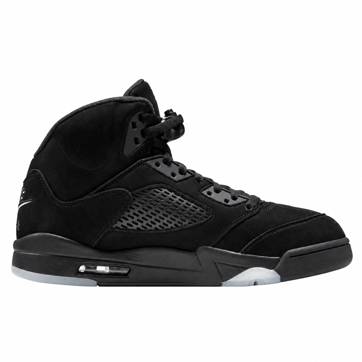 Air Jordan 5 Retro Halloween Black and Picante Red, right-facing side view on white