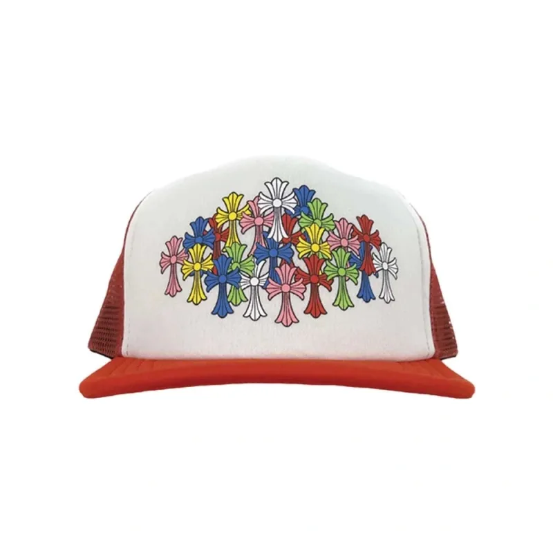 Chrome Hearts Multi Cross Trucker Hat Red/White