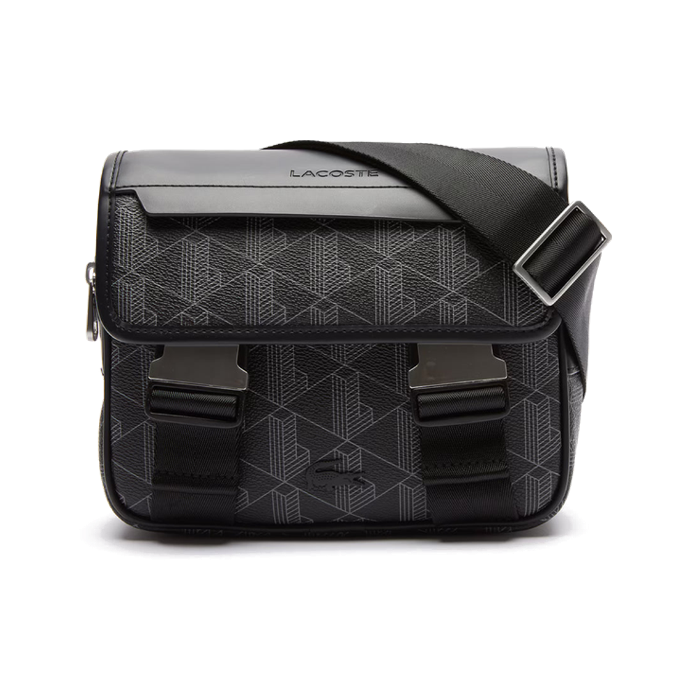 Lacoste-The Blend Clip Flap Satchel Noir
