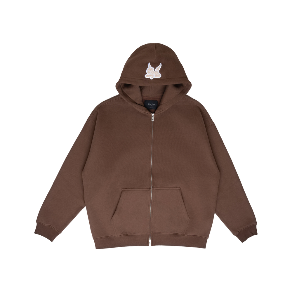 Saint Heavyweight Brushed Zip-Up Warm Cocoa