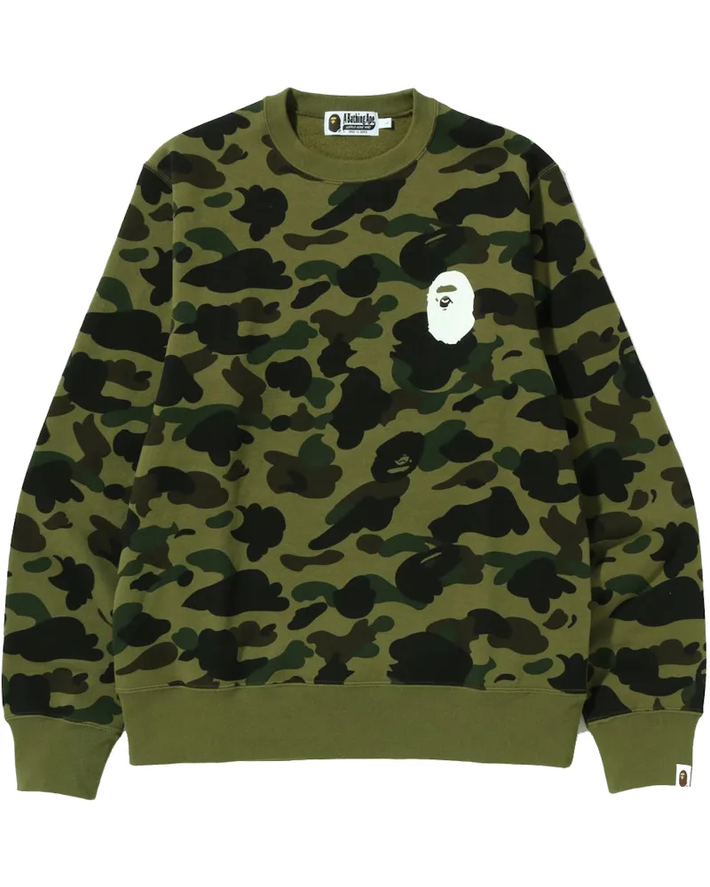 BAPE 1st Camo Ape Head Crewneck Green