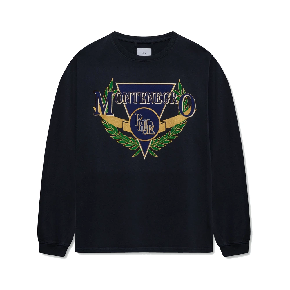Rhude Montenegro Regatta LS Tee Vintage Black / Navy / Green