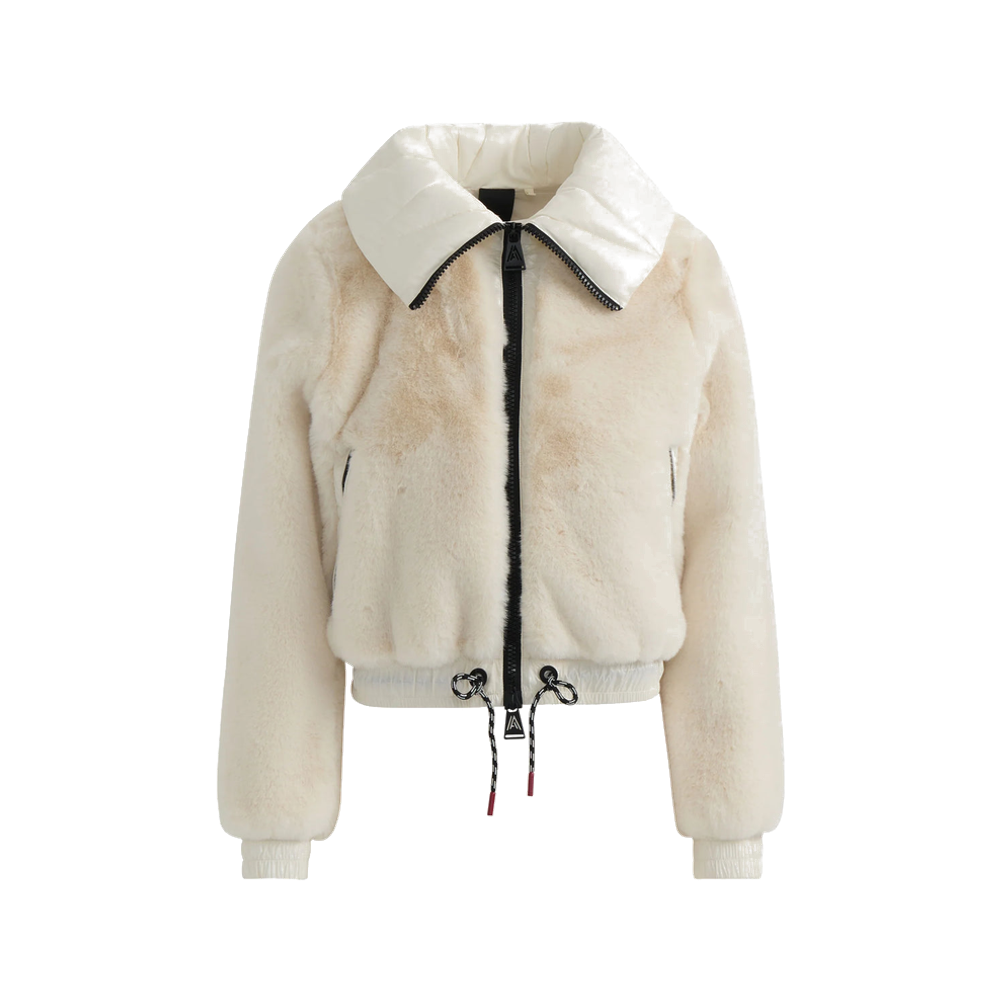 Alpenhaus Vanoise Cropped Faux-Fur Puffer Jacket Snow White