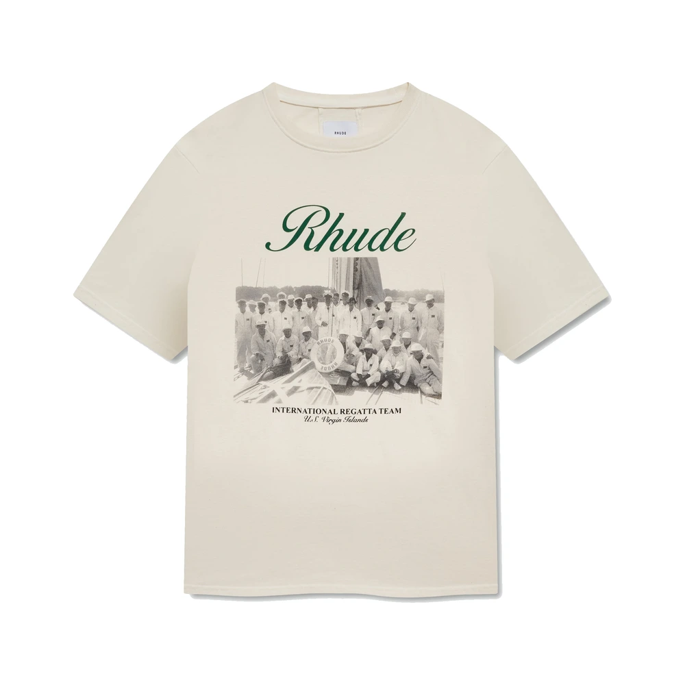 Rhude Virgin Islands Script Tee Vintage White / Black / Green