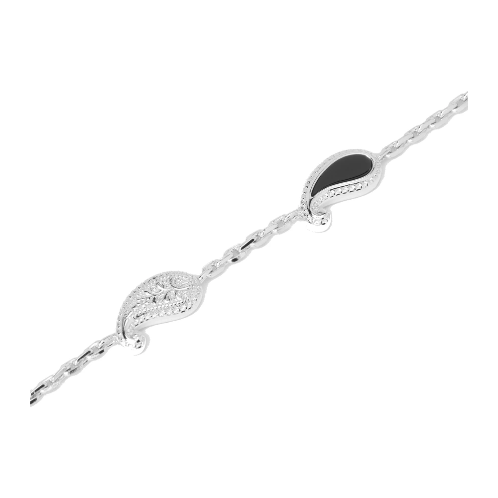 Rhude You Bracelet — Silver/Onyx .925 Silver / Onyx