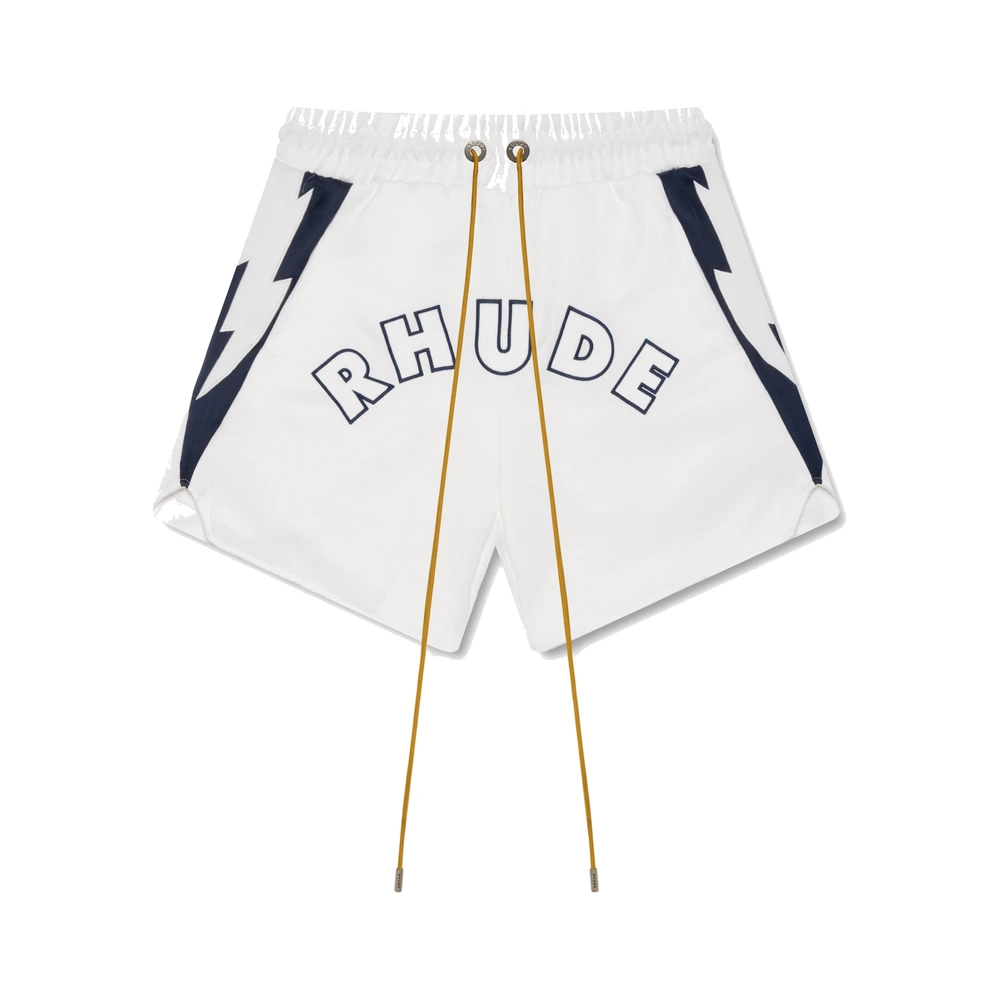 Rhude Logo Lightning Shorts Navy / White