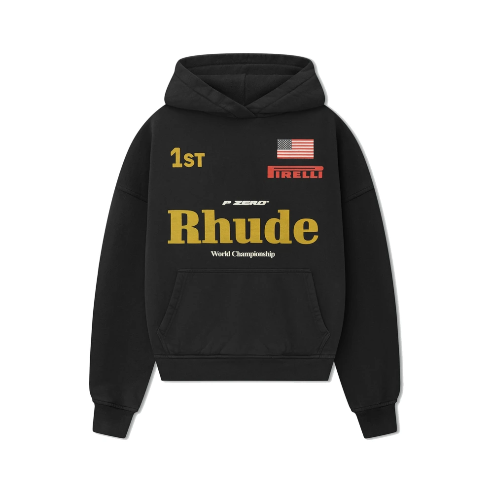 Rhude x Pirelli World Champ Hoodie Vintage Black