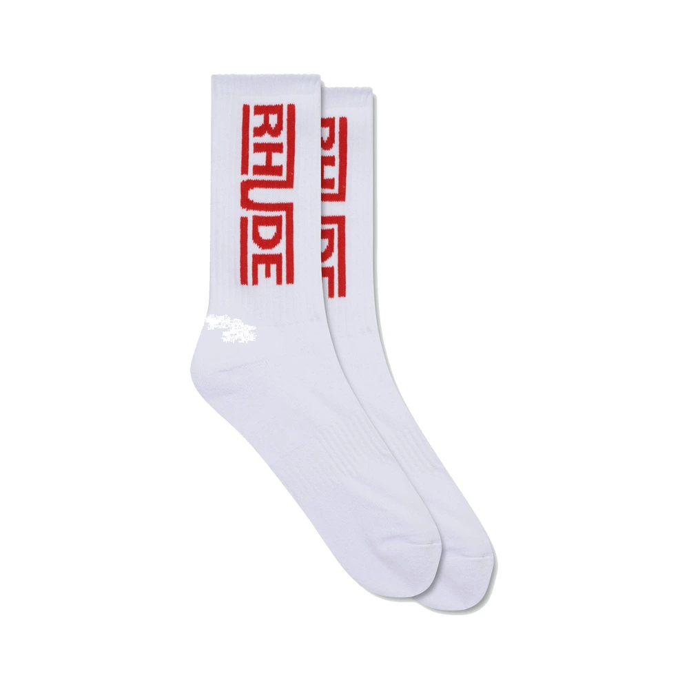 Rhude Champions Logo Sock Red / White