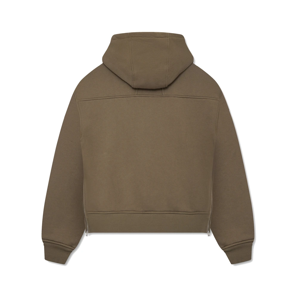 Rhude Classique Side Zip Pullover Hoodie Moss