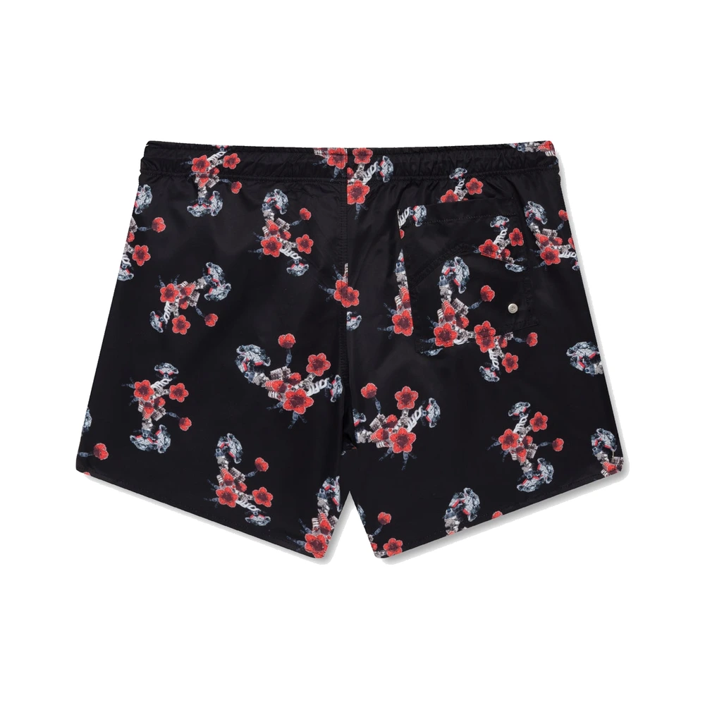 Rhude Turbo Floral Swim Trunks Black / Red / Multi