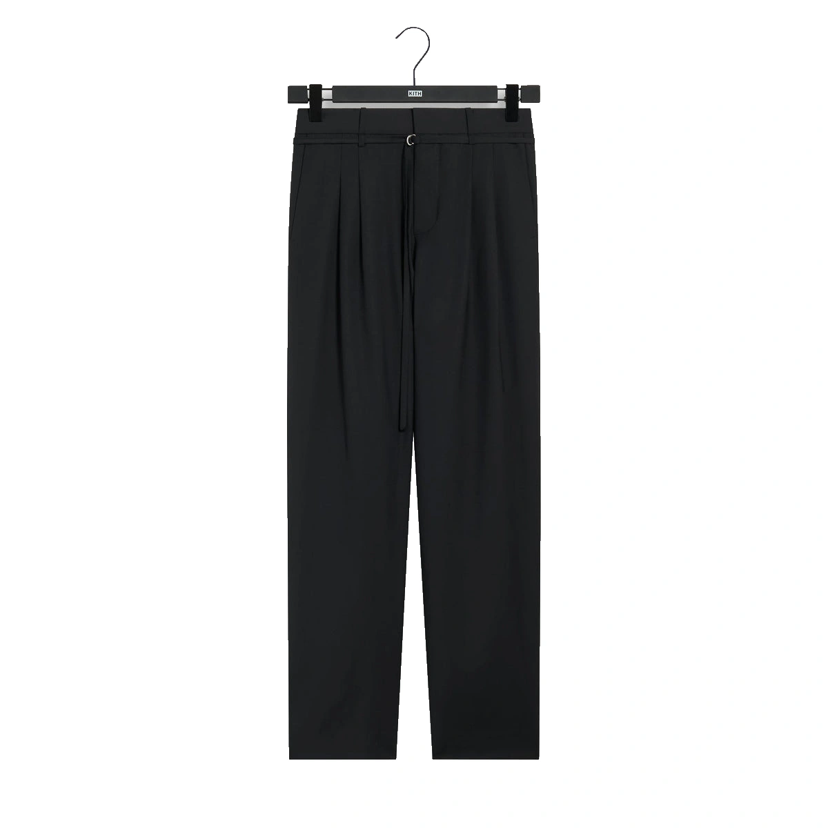 &Kin Tropical Wool Eli Pleated Trouser Black