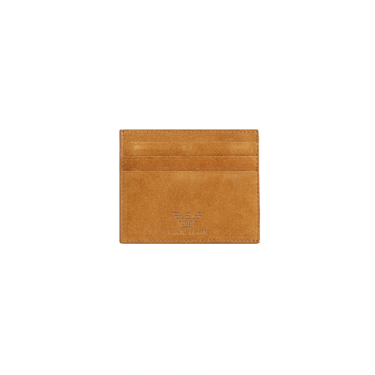 Giorgio Armani & Kith Suede Card Holder Tan