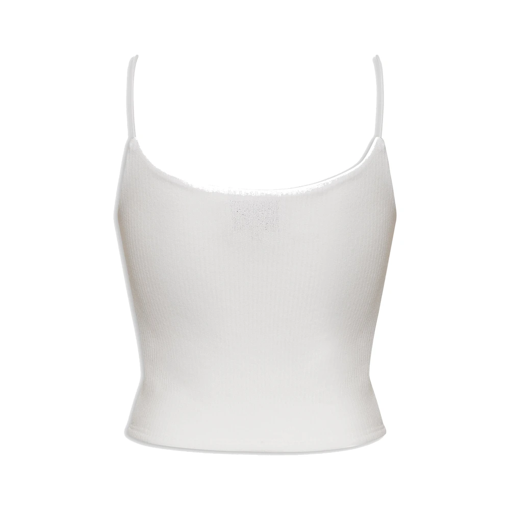Rhude Sheer Rib Knit Top Black / White