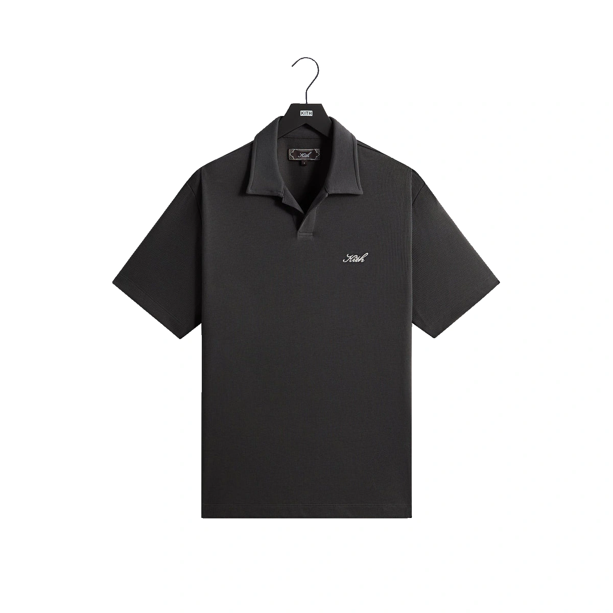 Kith Micro Waffle Drew Polo Carbon